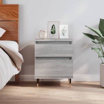 Trendy Grey Sonoma Bedside Cabinet - 40x35x50 cm