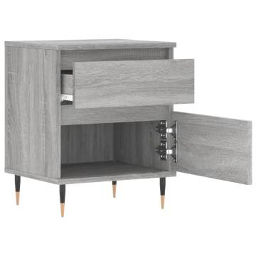 Trendy Grey Sonoma Bedside Cabinet - 40x35x50 cm