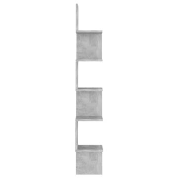 Stylish Wall Corner Shelf - Concrete Grey 20x20x127.5 cm