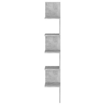 Stylish Wall Corner Shelf - Concrete Grey 20x20x127.5 cm