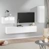 4 Piece TV Cabinet Set High Gloss White Engineered Wood Colour high gloss white Quantity in Package 4 Height 90 cm 