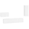 4 Piece High Gloss White TV Cabinet Set | Hipomarket