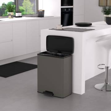 Curver Deco Pedal Bin 65L in Cool Grey - Stylish & Hygienic