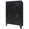 Wardrobe Metal Industrial Style 67x35x107 cm Black Colour black Quantity in Package 1 Amount 