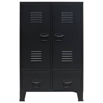 Industrial Style Black Wardrobe - 67x35x107 cm | Hipomarket UK