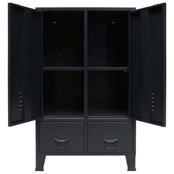 Industrial Style Black Wardrobe - 67x35x107 cm | Hipomarket UK