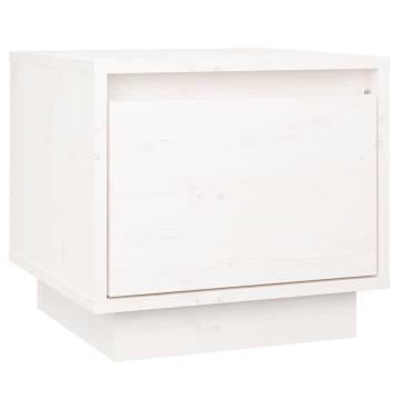 White Bedside Cabinet - Solid Pinewood - 35x34x32 cm