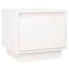 White Bedside Cabinet - Solid Pinewood - 35x34x32 cm