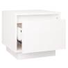 White Bedside Cabinet - Solid Pinewood - 35x34x32 cm