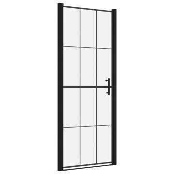 Black Tempered Glass Shower Door 91x195 cm - Industrial Style