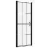 Black Tempered Glass Shower Door 91x195 cm - Industrial Style