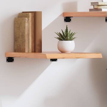 Light Brown Wall Shelf - Treated Solid Oak Wood | HipoMarket