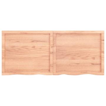 Light Brown Wall Shelf - Solid Oak Wood, Rustic Design