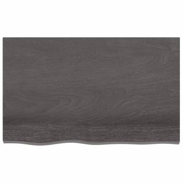 Wall Shelf Dark Brown Solid Oak - 80x50x(2-6) cm | HipoMarket