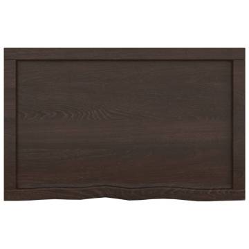 Wall Shelf Dark Brown Solid Oak - 80x50x(2-6) cm | HipoMarket