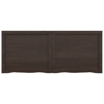 Rustic Dark Brown Wall Shelf - Solid Oak Wood 120x50cm