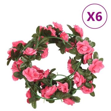 Artificial Flower Garlands - 6 Pcs Red Pink, 240 cm | HipoMarket