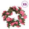 Artificial Flower Garlands 6 pcs Red Pink 240 cm Colour pink 