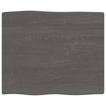 Dark Brown Solid Oak Table Top 60x50 cm | Hipomarket UK