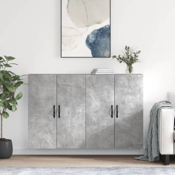 Wall Mounted Cabinets - 2 pcs Concrete Grey Engineered Wood