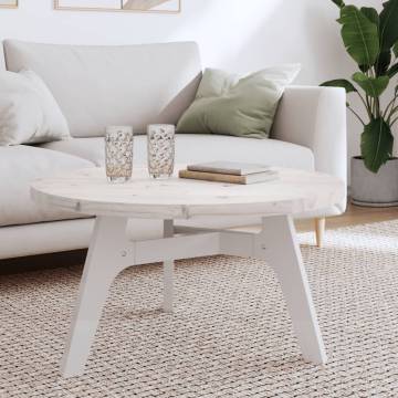 Round White Table Top Ø80 cm - Solid Pine Wood | HipoMarket