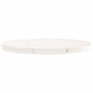 Round White Solid Wood Table Top Ø60x3 cm - HipoMarket