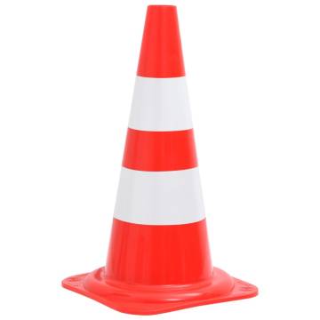 Reflective Traffic Cones Set - 4 Pcs Red & White 50 cm