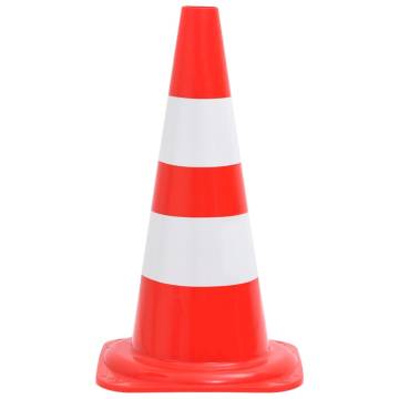 Reflective Traffic Cones Set - 4 Pcs Red & White 50 cm