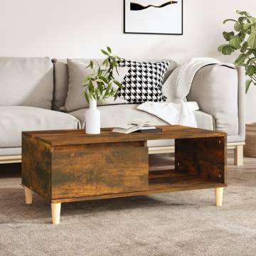 Scandinavian Coffee Table in Smoked Oak - 90x50 cm