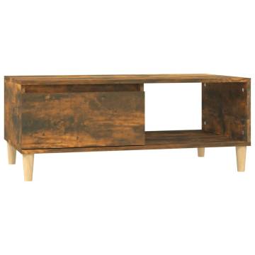 Scandinavian Coffee Table in Smoked Oak - 90x50 cm