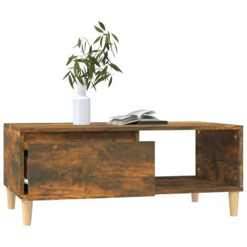 Scandinavian Coffee Table in Smoked Oak - 90x50 cm