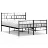 Metal Bed Frame with Headboard & Footboard - Black 120x190 cm