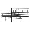 Metal Bed Frame with Headboard & Footboard - Black 120x190 cm