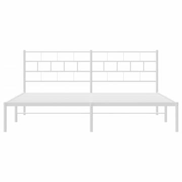 Elegant White Metal Bed Frame 180x200 cm Super King | HiPoMarket