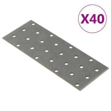 Perforated Plates 40 pcs | Galvanised Steel, 160x60mm, 2mm