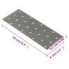 Perforated Plates 40 pcs | Galvanised Steel, 160x60mm, 2mm