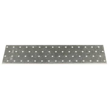 Perforated Plates 40pcs Galvanised Steel 300x80mm - Hipomarket