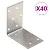 Angle Brackets 40 pcs 2 mm 60x40x60 mm Galvanised Steel Size 60 x 40 x 60 mm Quantity in Package 1 