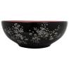 Chic Black and Red Round Countertop Basin - 41x14 cm Ceramic