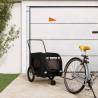 Durable Pet Bike Trailer - Black Oxford Fabric & Iron Frame