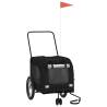 Durable Pet Bike Trailer - Black Oxford Fabric & Iron Frame