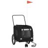 Durable Pet Bike Trailer - Black Oxford Fabric & Iron Frame