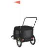 Durable Pet Bike Trailer - Black Oxford Fabric & Iron Frame