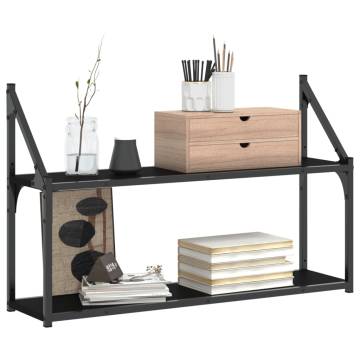 2-Tier Wall Shelf Black - Stylish Storage Solution | Hipomarket