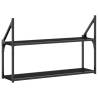 2-Tier Wall Shelf Black - Stylish Storage Solution | Hipomarket