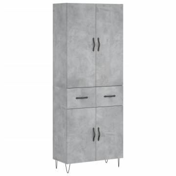 Stylish Highboard Concrete Grey - Durable Engineered Wood