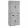 Stylish Highboard Concrete Grey - Durable Engineered Wood