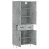 Stylish Highboard Concrete Grey - Durable Engineered Wood