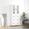 Highboard White 69.5x34x180 cm Engineered Wood Colour white Quantity in Package 1 Model 3 drawers 