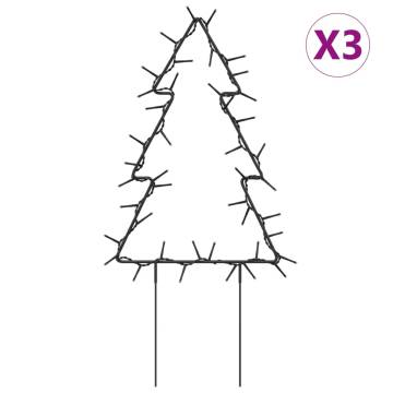 Christmas Light Decorations with Spikes - 3 pcs Tree 50 LEDs